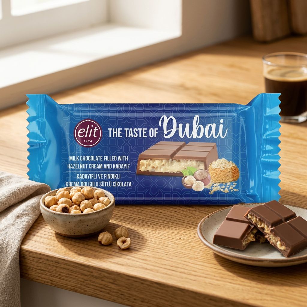 Elit Dubai Melkchocolade-Hazelnootcrème & Kadayif