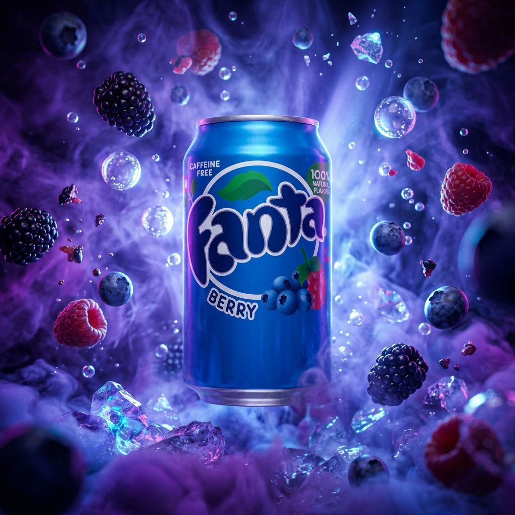 Fanta Berry américain saveur baies, canette bleue importée des USA, disponible sur My American Shop