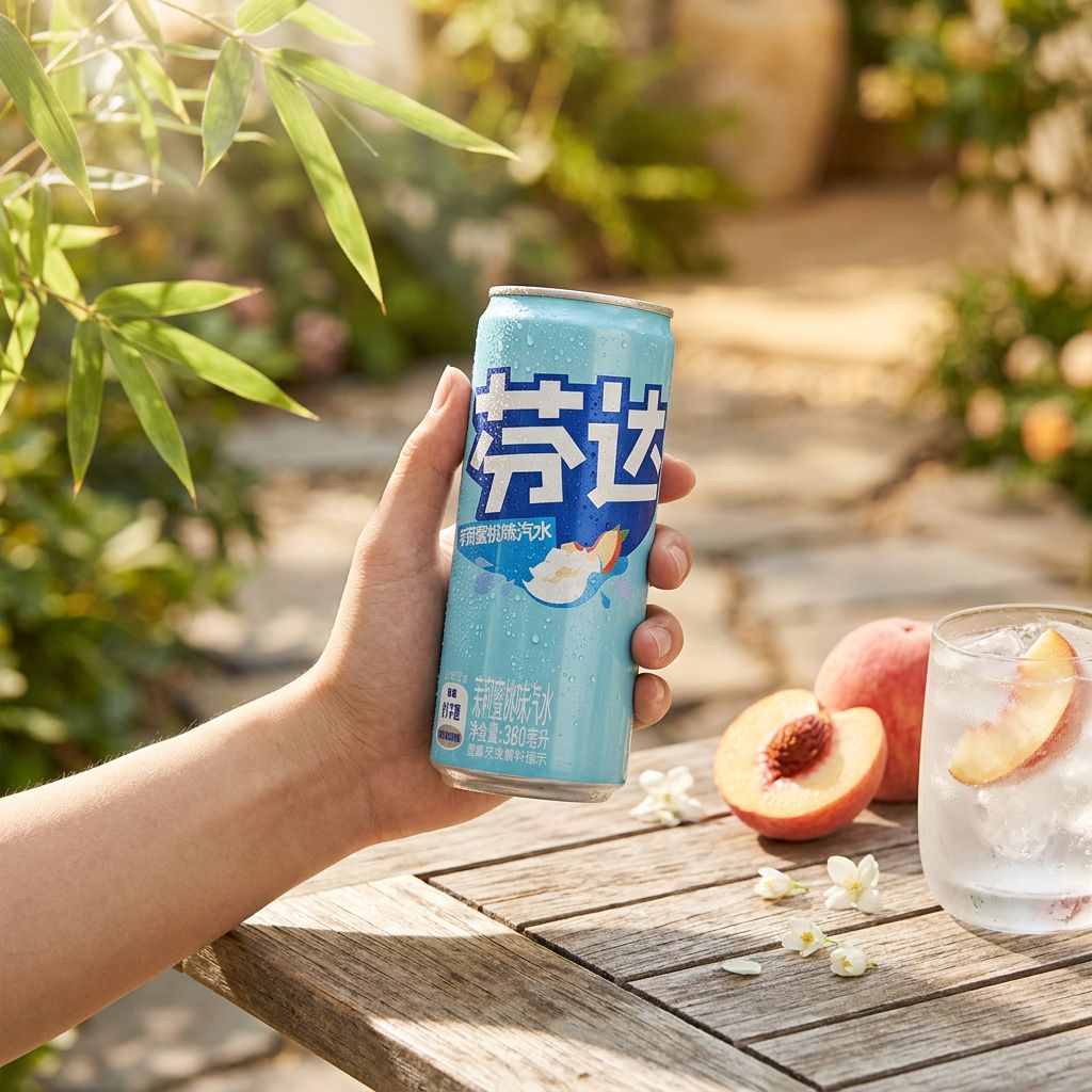 Fanta China Jasmin Peach, soda pétillant saveur pêche et jasmin, canette importée, disponible sur My American Shop
