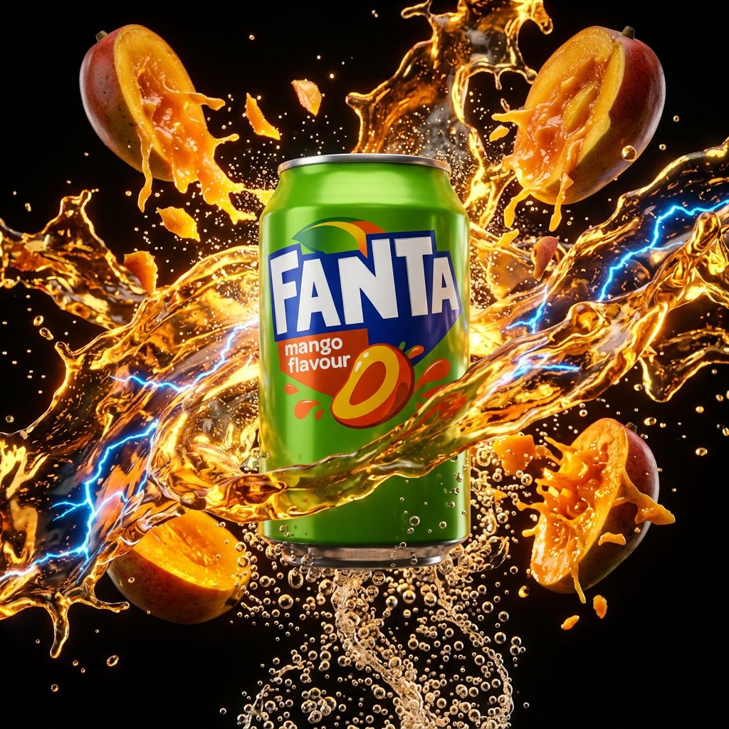 Fanta Mango importé des USA, soda fruité saveur mangue tropicale, disponible sur My American Shop