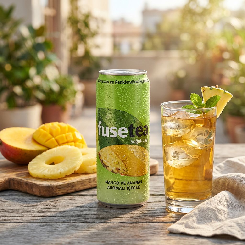 Fuze Tea Ice Tea Pineapple Mango, boisson américaine mangue-ananas en bouteille, disponible sur My American Shop
