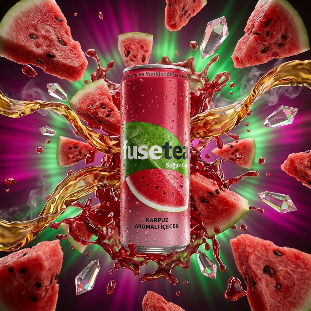 Fuze Tea Ice Tea Watermelon en canette, saveur pastèque rafraîchissante, boisson américaine disponible sur My American Shop