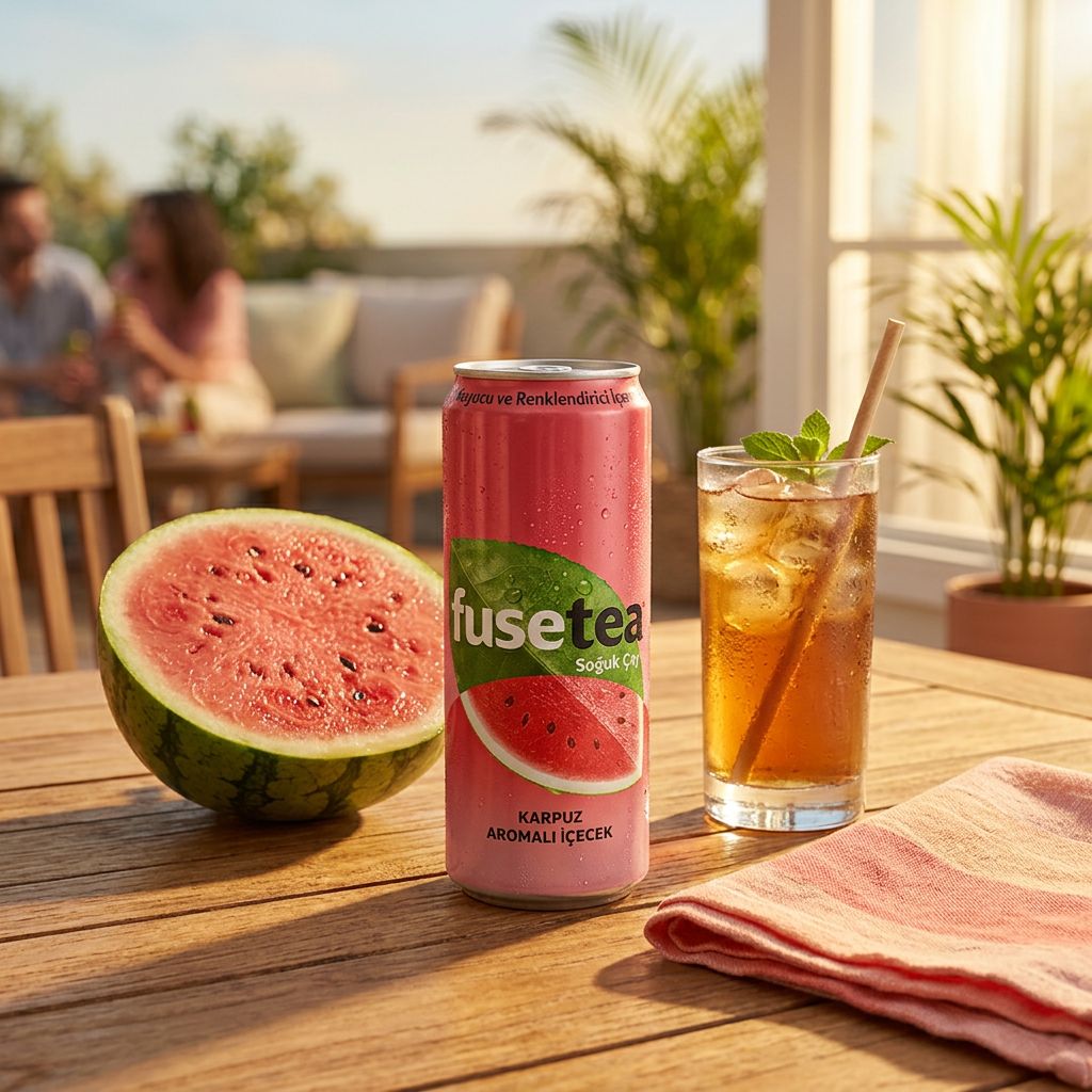 Fuze Tea Ice Tea Watermelon en canette, saveur pastèque rafraîchissante, boisson américaine disponible sur My American Shop