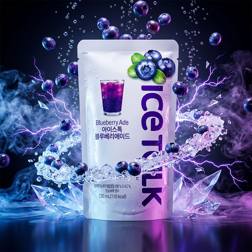 Ice Talk Blueberry Ade, boisson pétillante myrtille en canette, saveur fruitée et fraîche, disponible sur My American Shop