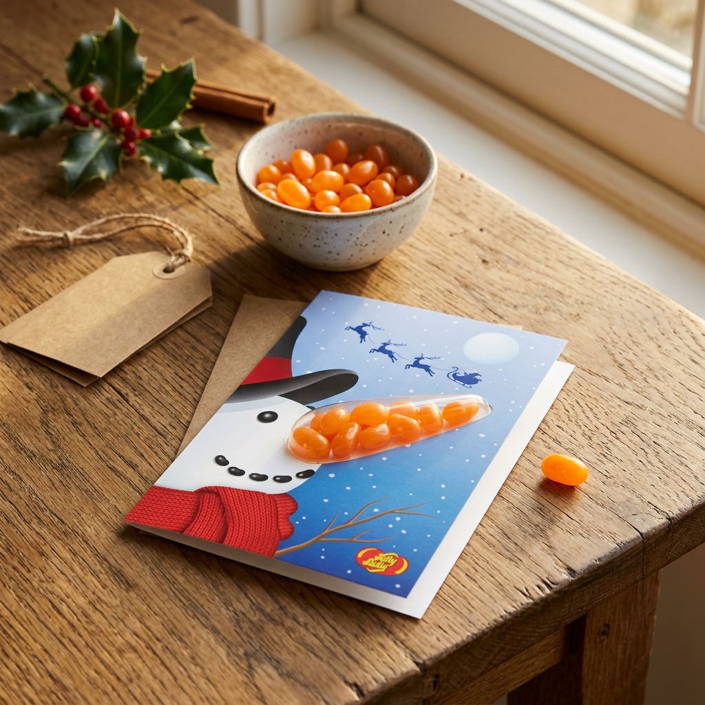 Jelly Belly Beans Sneeuwpopkaart