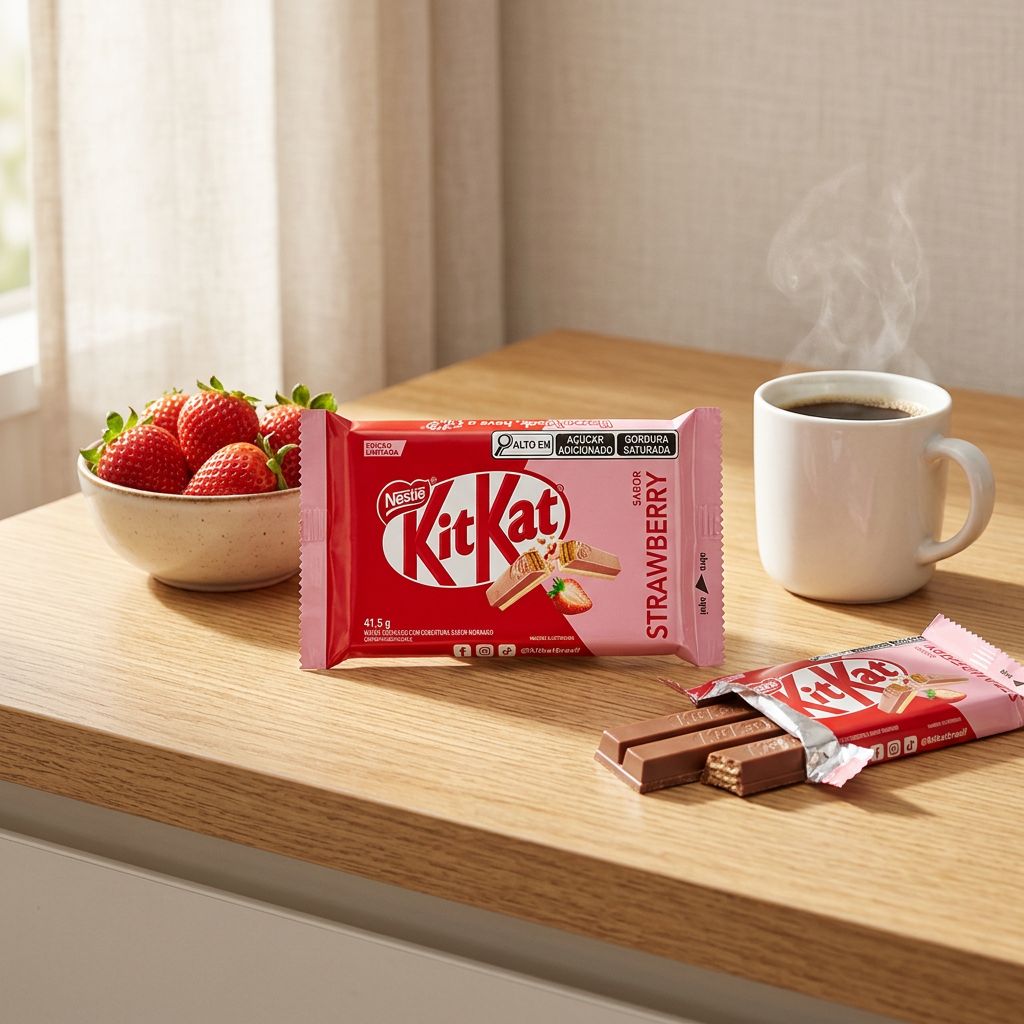 Kit Kat Strawberry americain, barre gaufrette chocolat blanc fraise, edition US Hershey, disponible sur My American Shop