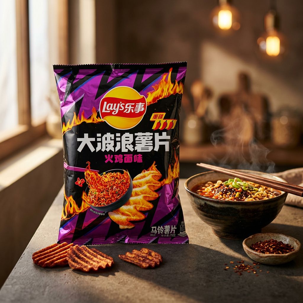 Lay's Big Wave Hot Chicken Noodle-smaak