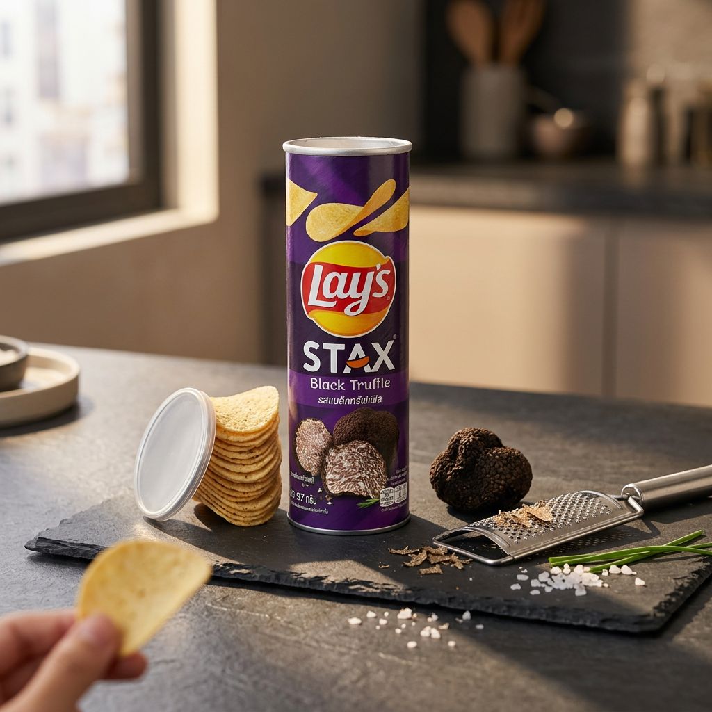 Lay's Stax zwarte truffelsmaak
