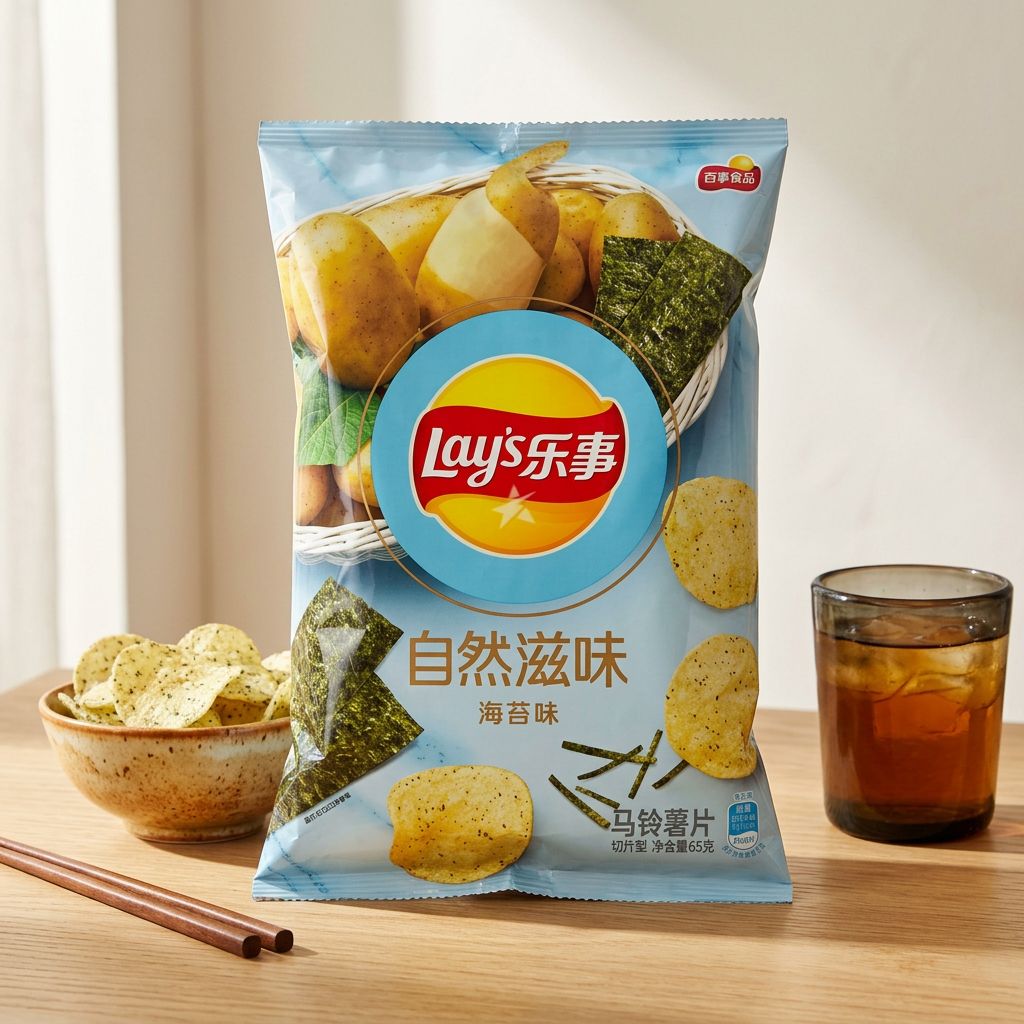 Chips Lays Natural Seaweed saveur algues, format importé marché asiatique Frito-Lay's, disponible sur My American Shop