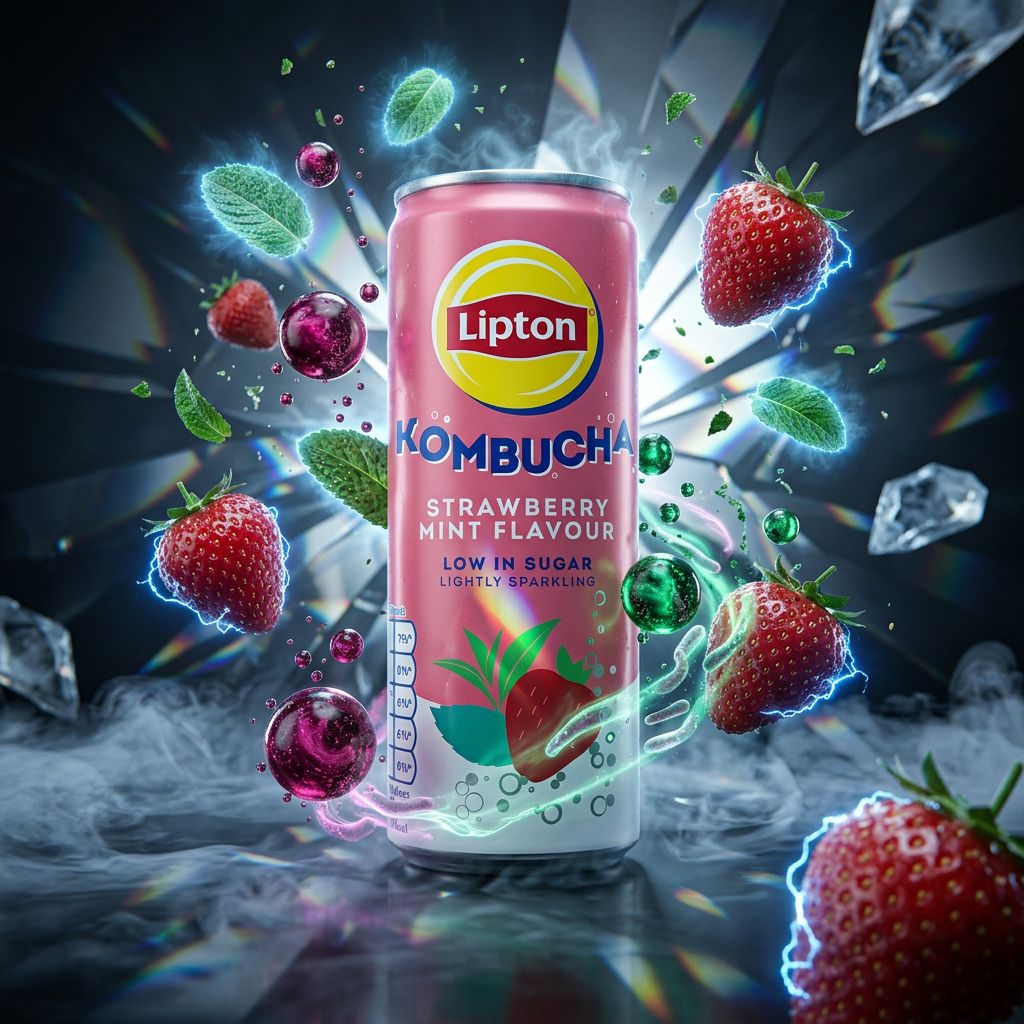 Lipton Kombucha Aardbei & Muntthee Fruit
