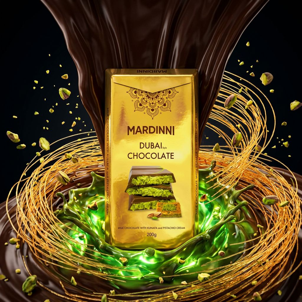 Mardinni Dubai Chocolade Met Kunafa & Pistachecrème Medium