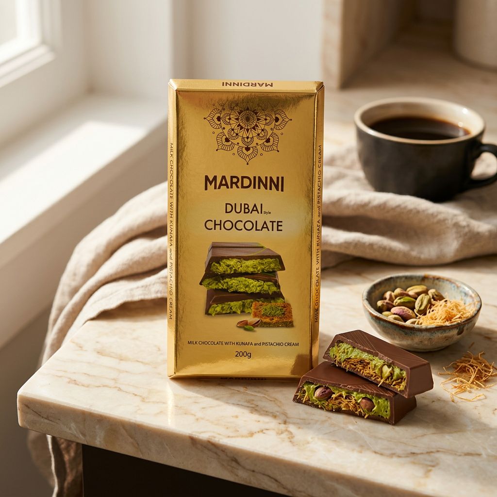 Mardinni Dubai Chocolade Met Kunafa & Pistachecrème Medium