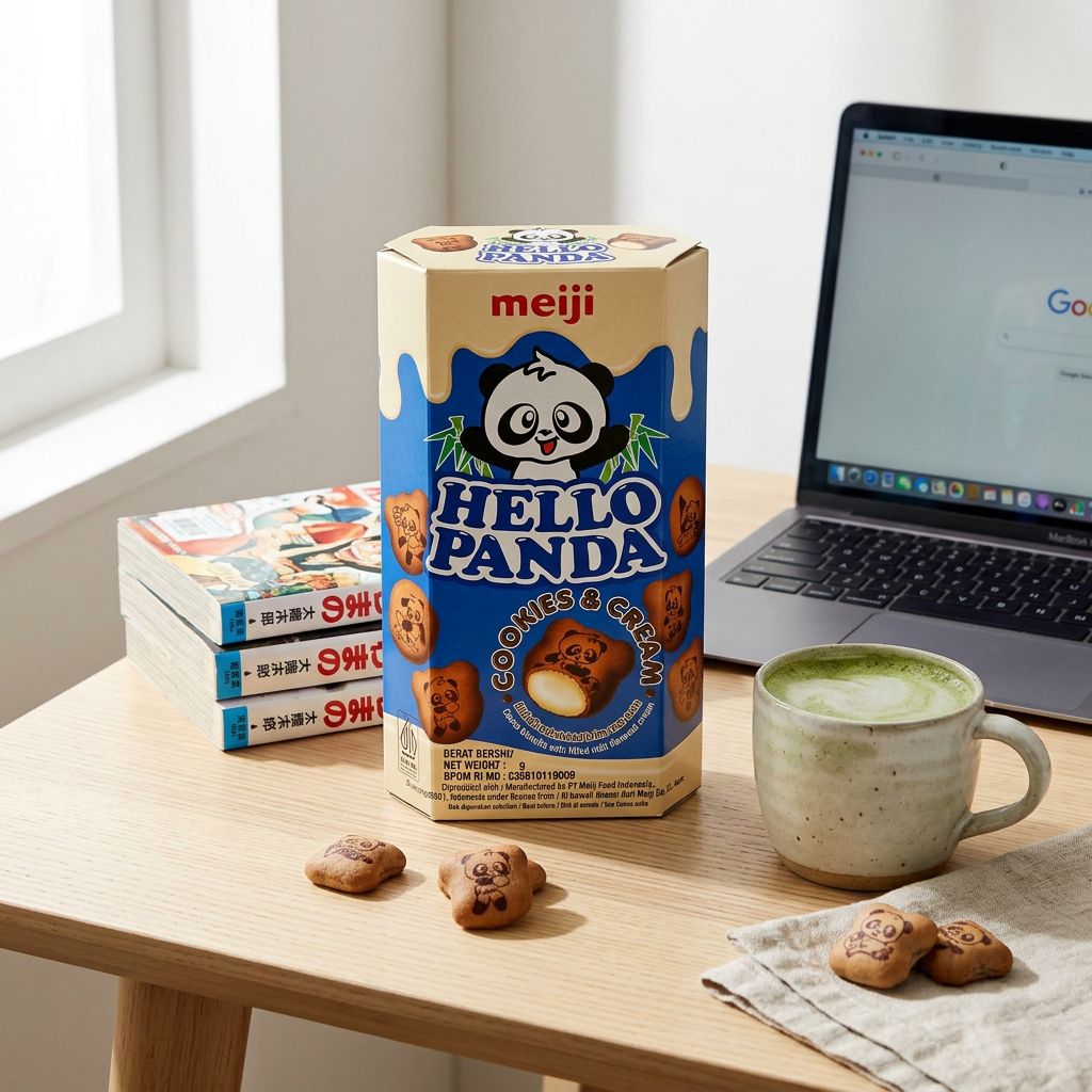 Meiji Hallo Panda Koekje en Room