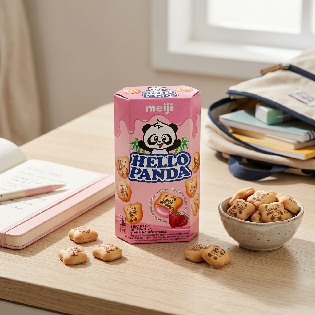 Meiji Hallo Panda Aardbei
