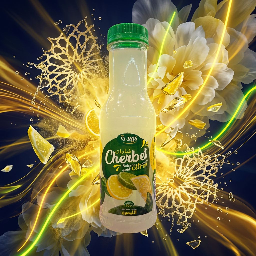 Mida Cherbet Lemon, boisson orientale citron importée, format bouteille, disponible sur My American Shop