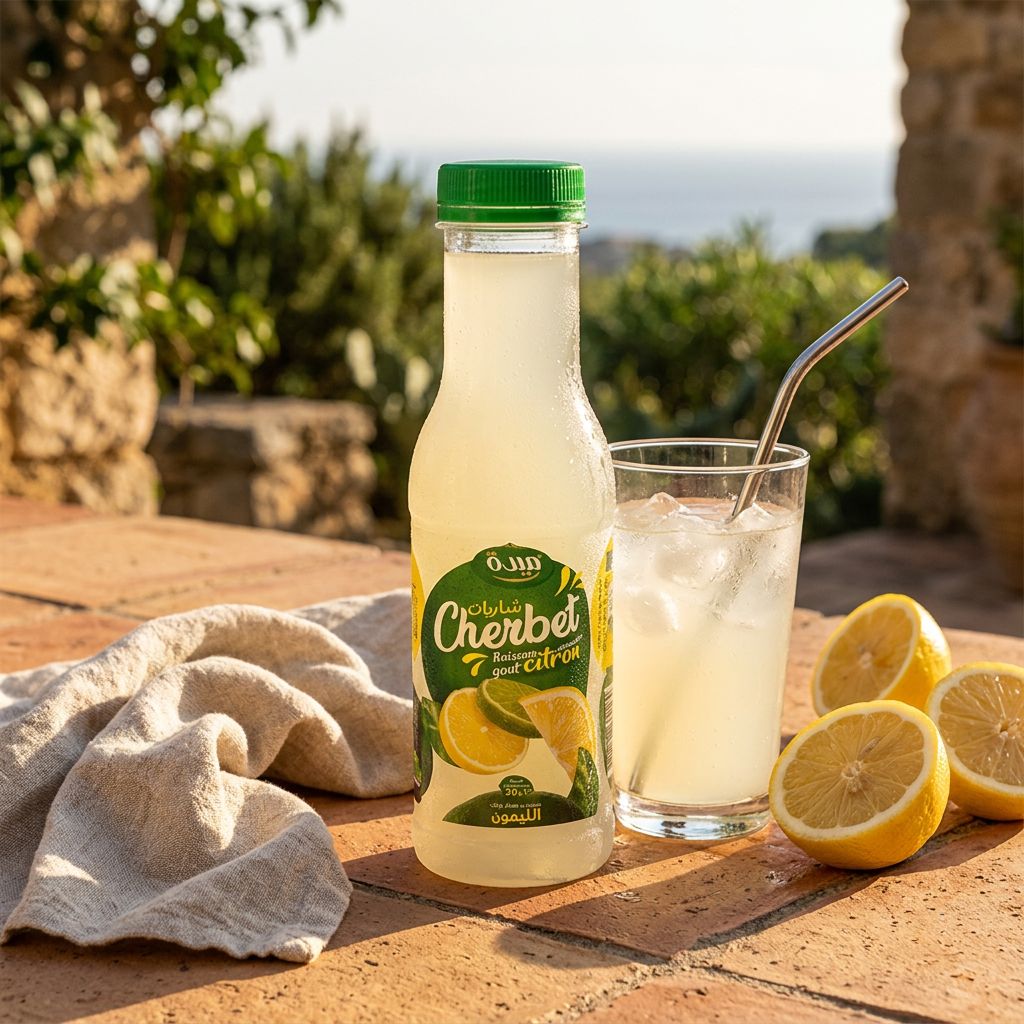 Mida Cherbet Lemon, boisson orientale citron importée, format bouteille, disponible sur My American Shop