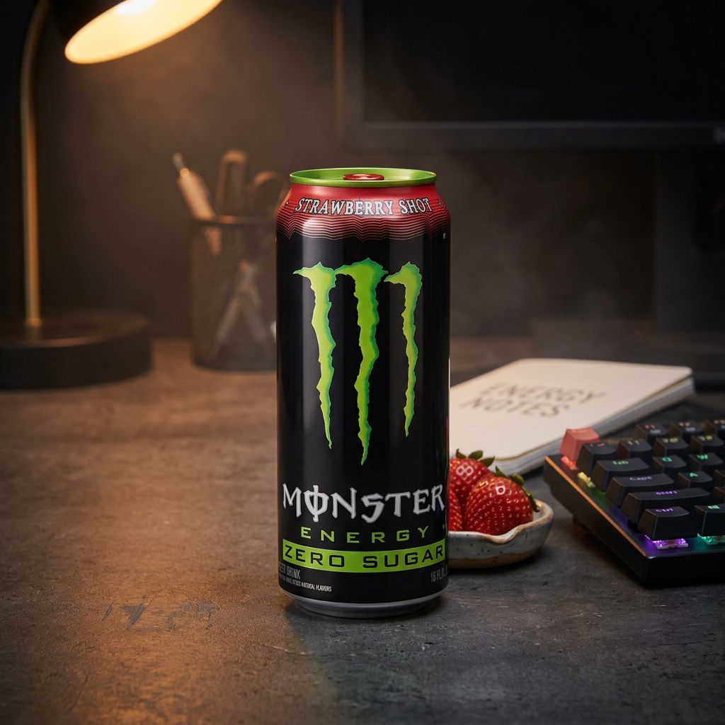 Monster Strawberry Shot Zero Sugar, shot énergisant sans sucre goût fraise importé des USA, disponible sur My American Shop