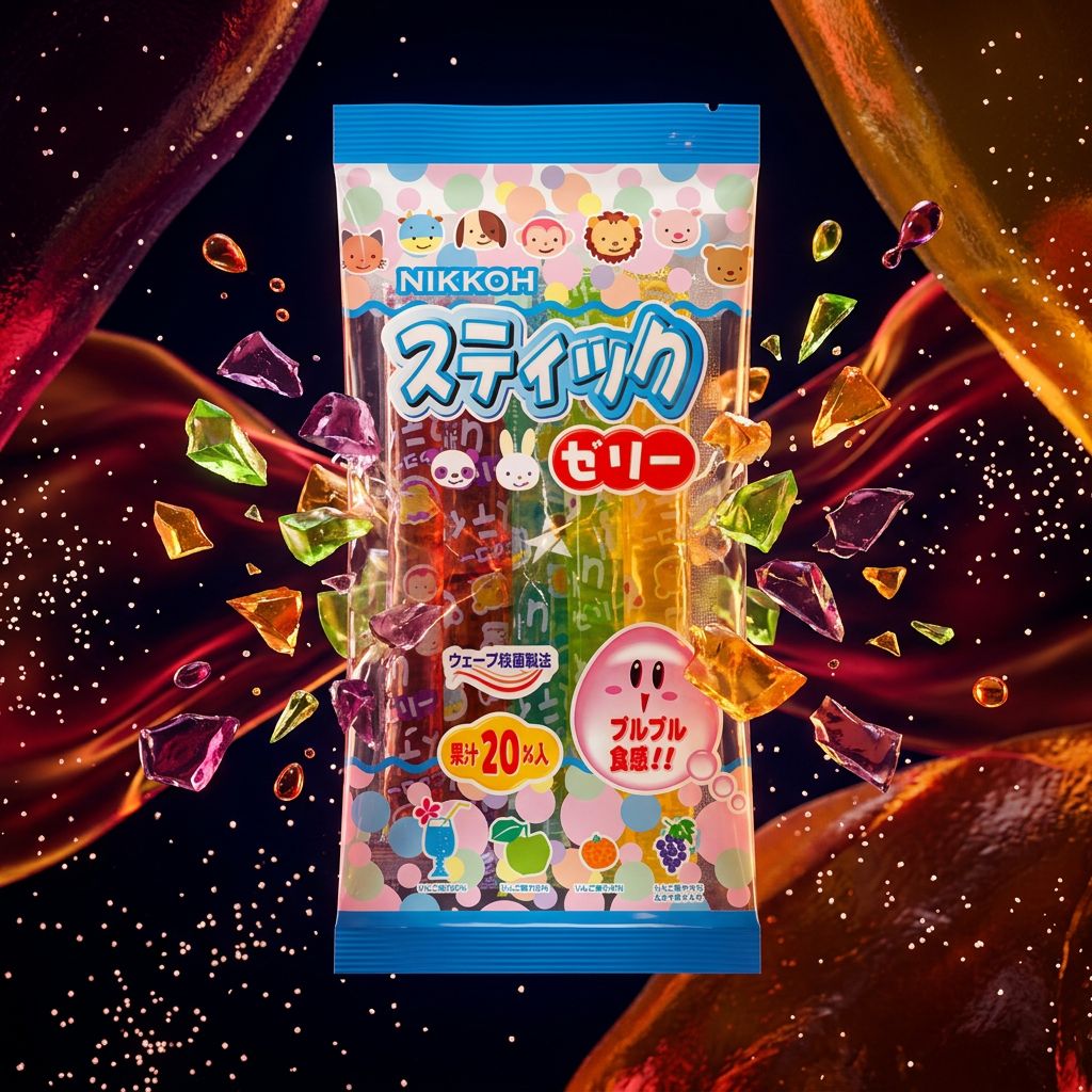 Nikkoh Jelly Sticks bonbons gélifiés fruités pomme raisin format stick snack viral TikTok disponible sur My American Shop