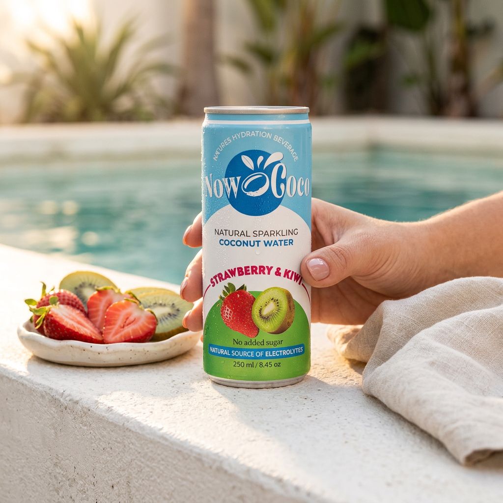 Nu Coco Sparkling Kokoswater Aardbei & Kiwi