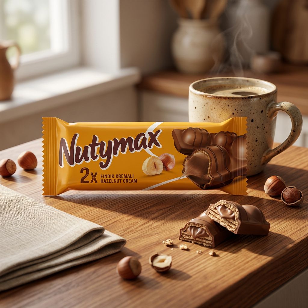 Nutymax Hazelnut Cream Chocolate Wafer, gaufrette multicouches noisette-chocolat importée, disponible sur My American Shop