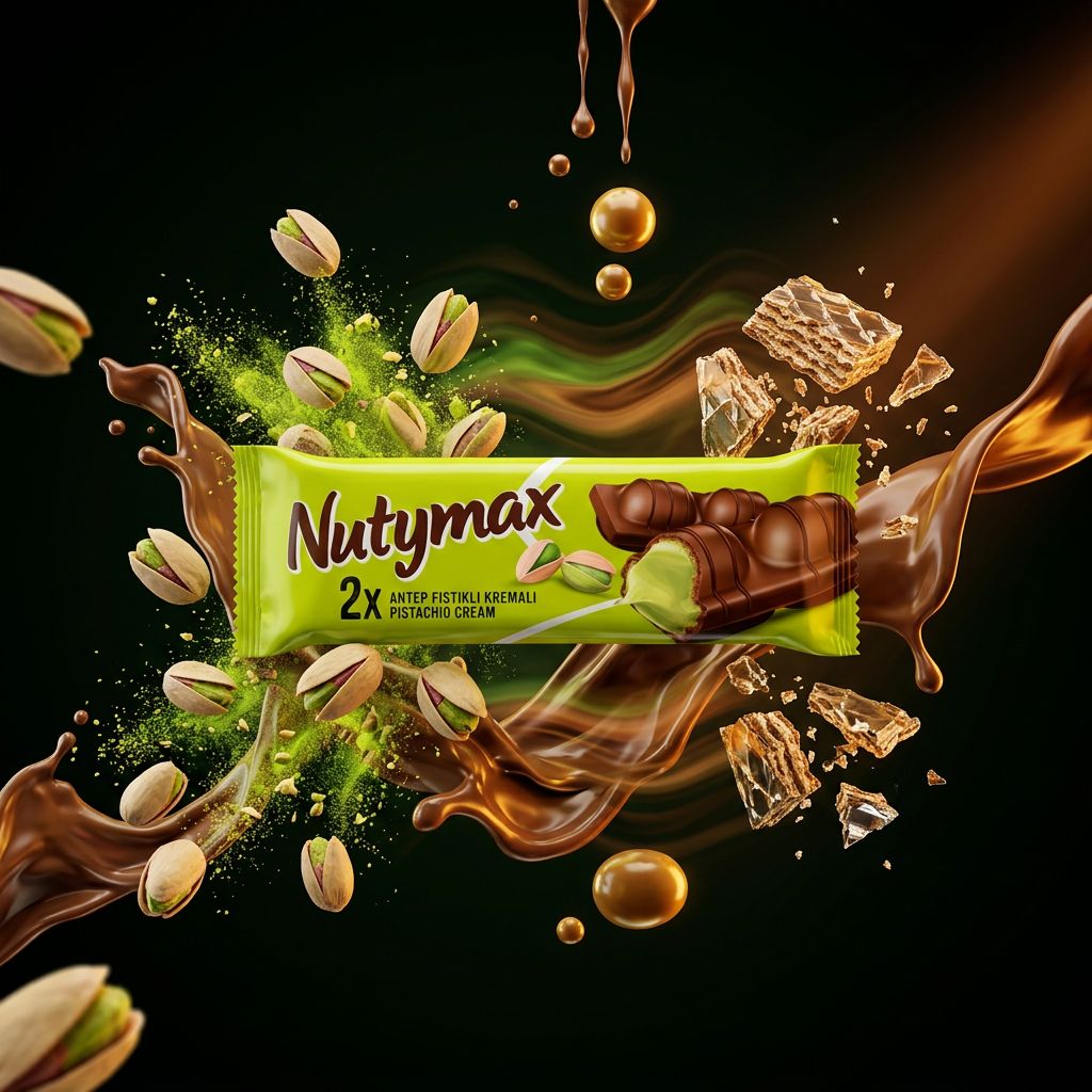 Nutymax Wafer crème pistache enrobé chocolat au lait, gaufrette premium importée, disponible sur My American Shop