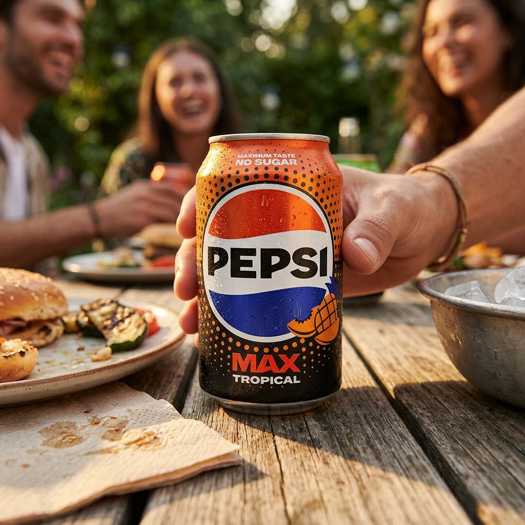 Pepsi Max Tropical, soda zéro sucre aux arômes tropicaux en canette, importé des USA, disponible sur My American Shop