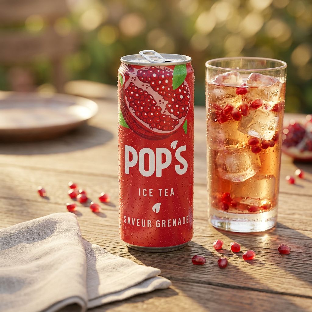 Canette Pop's Ice Tea Grenade, boisson rafraîchissante française, disponible sur My American Shop