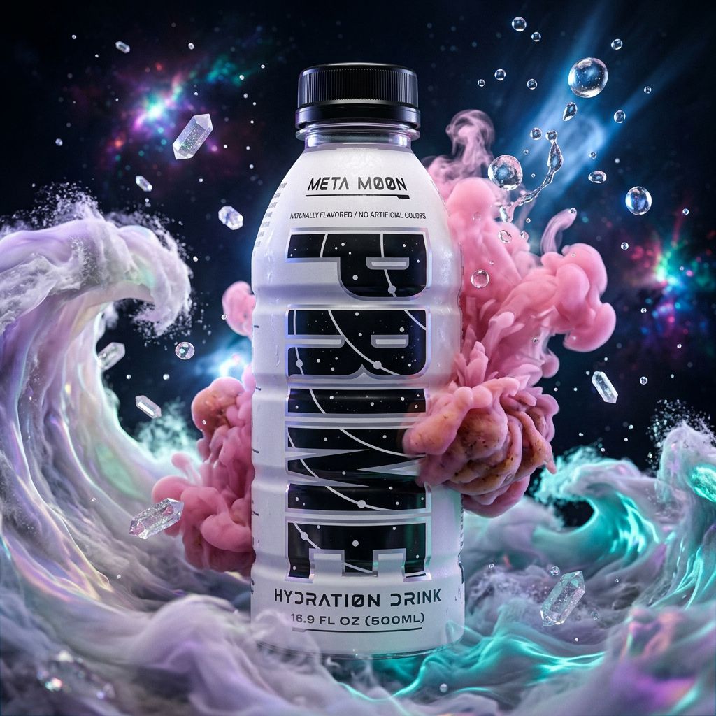 Prime Hydration Meta Moon 500ml, boisson americaine aux BCAA saveur mystere, disponible sur My American Shop