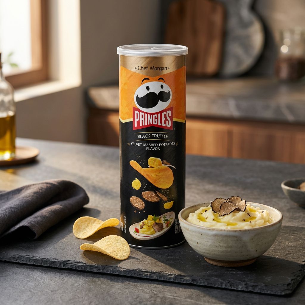 Pringles zwarte truffel fluwelen aardappelpuree