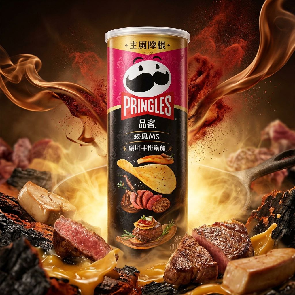 Pringles Classic M5 Steak Foie Gras, chips saveur Rossini en tube, édition asiatique rare, disponible sur My American Shop