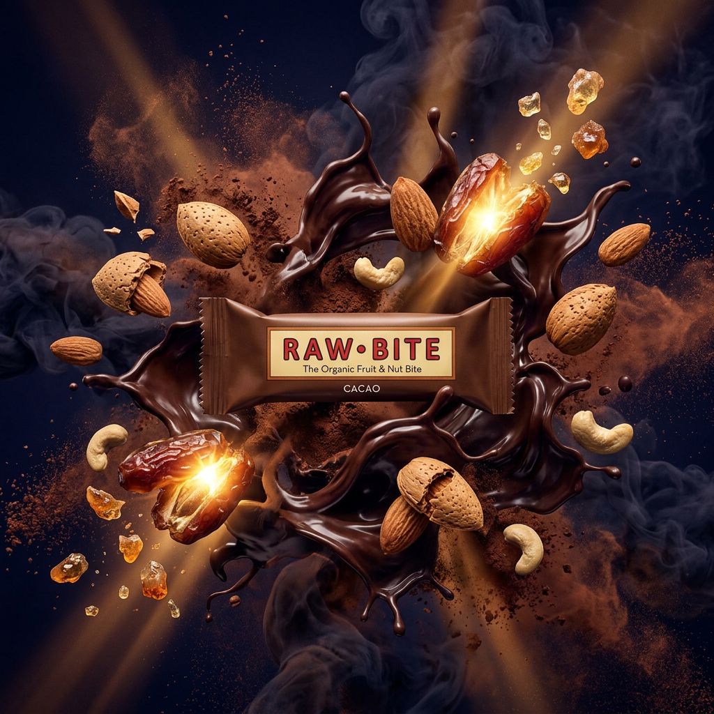 Rawbite Organic Fruit & Nut Cacao, barre bio vegan au cacao, dattes et noix, marque danoise, disponible sur My American Shop