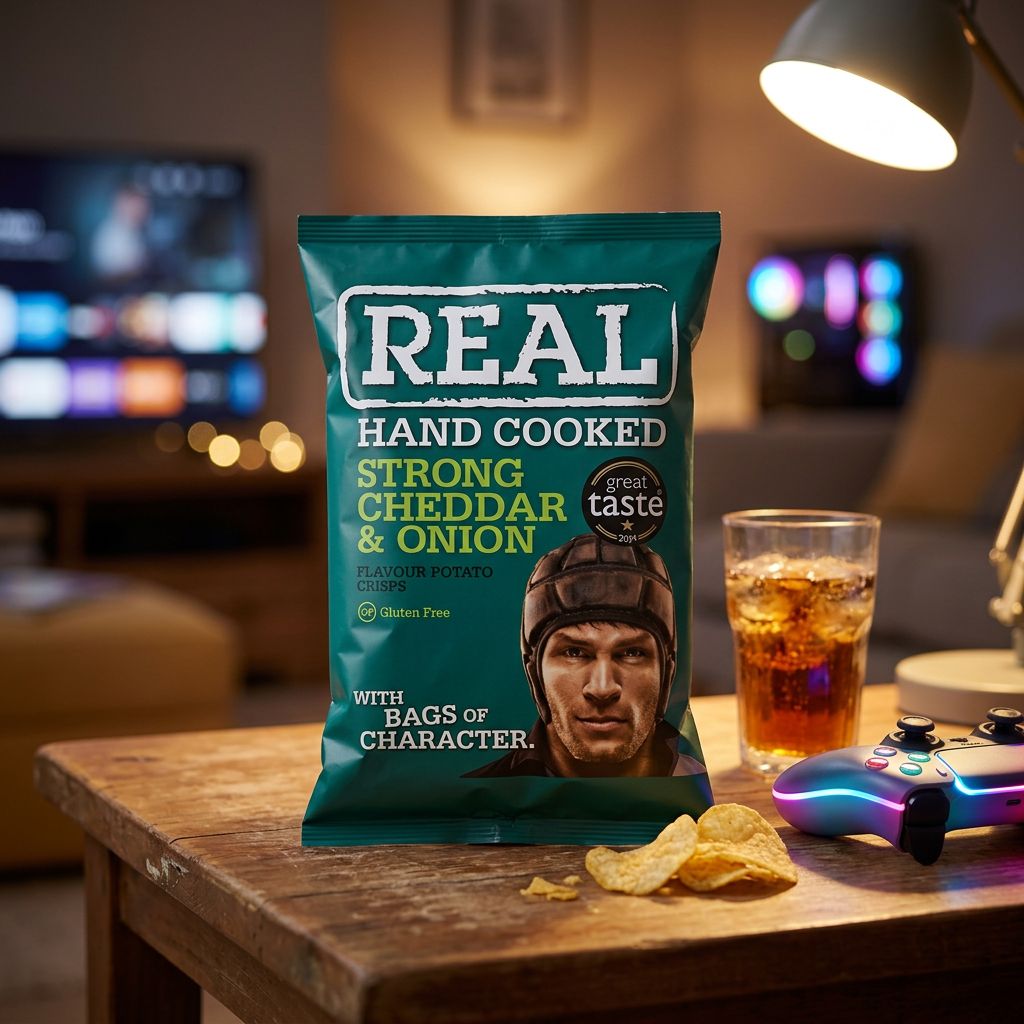Chips Real Crisp fromage fort et oignon, format small, snack américain intense, disponible sur My American Shop