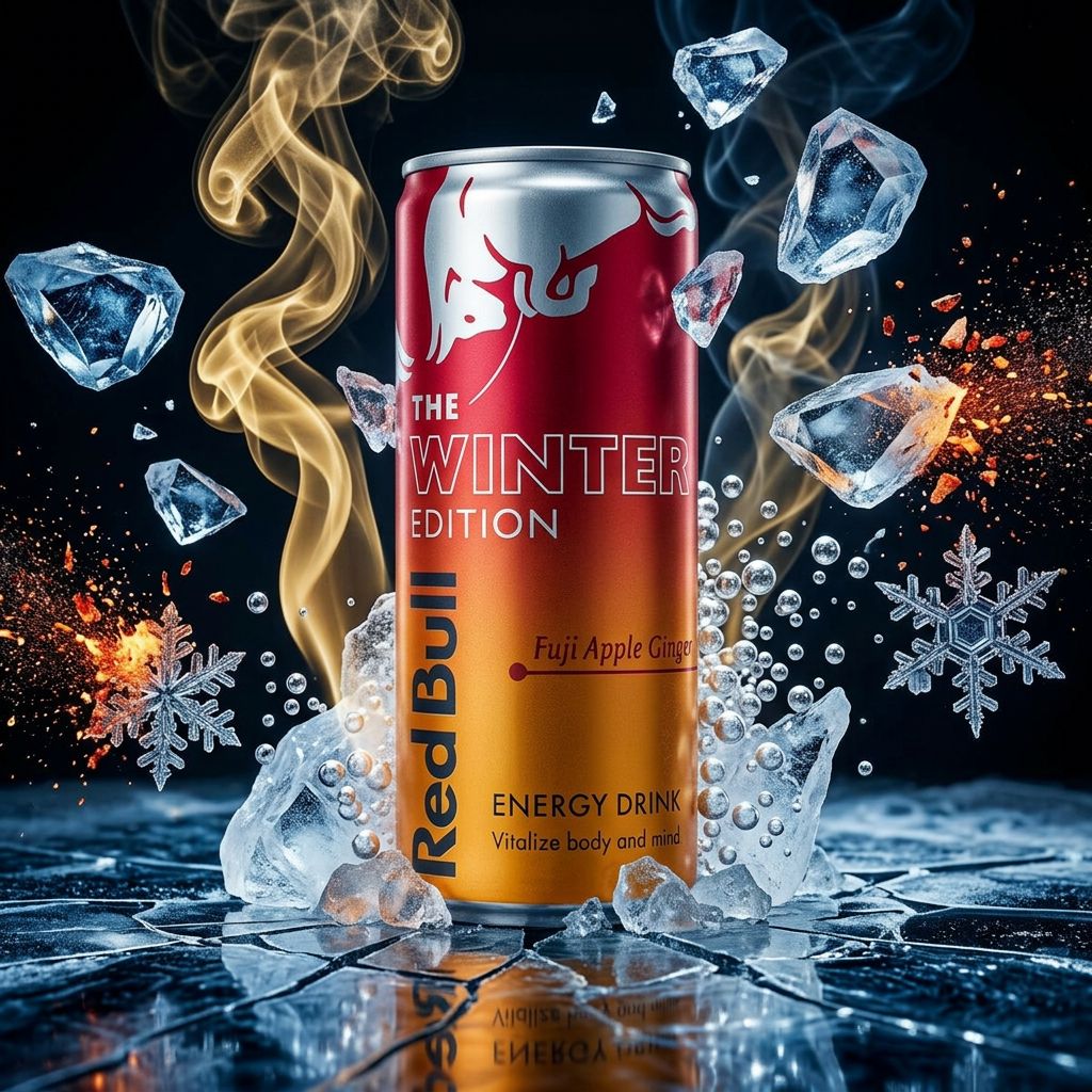Red Bull Winter Edition Fuji Apple Ginger, canette 250ml edition limitee, disponible sur My American Shop