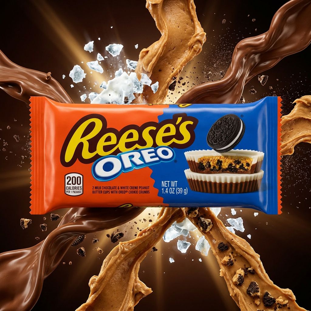 Reese's Oreo Cups chocolat au lait et crème blanche, édition collab US en cup, disponible sur My American Shop