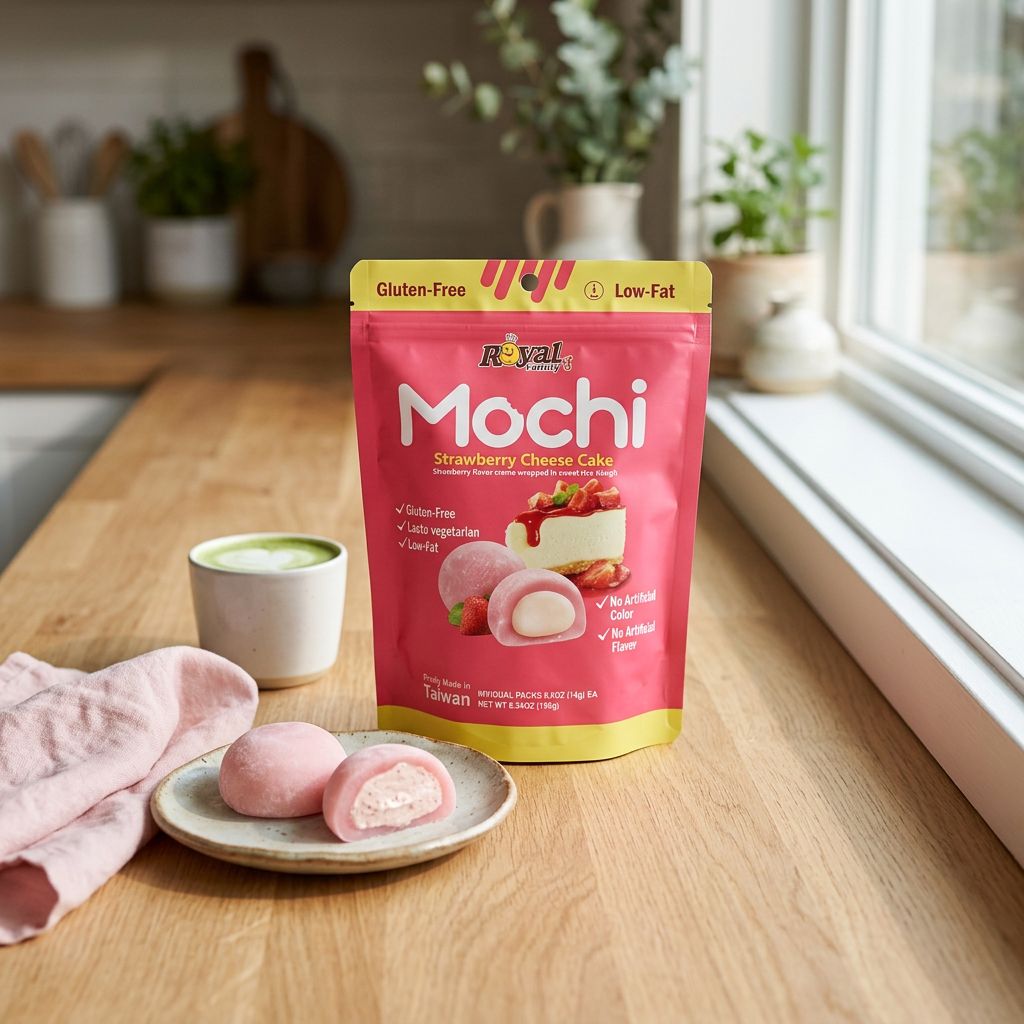 Koninklijke Familie Mochi Cheesecake Aardbei