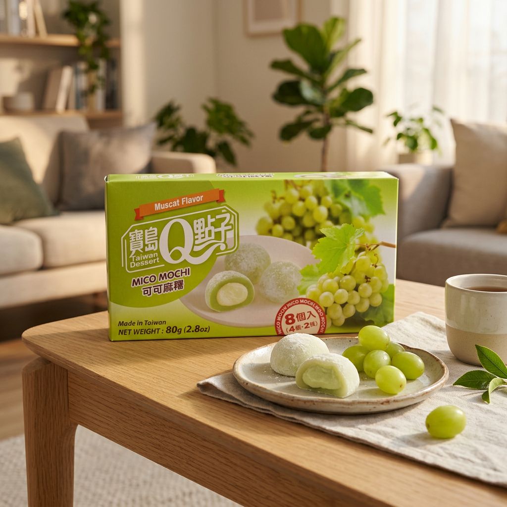 Royal Family Mochi Muscat Box, pâte de riz gluant fourrage crémeux raisin, boîte taïwanaise, disponible sur My American Shop