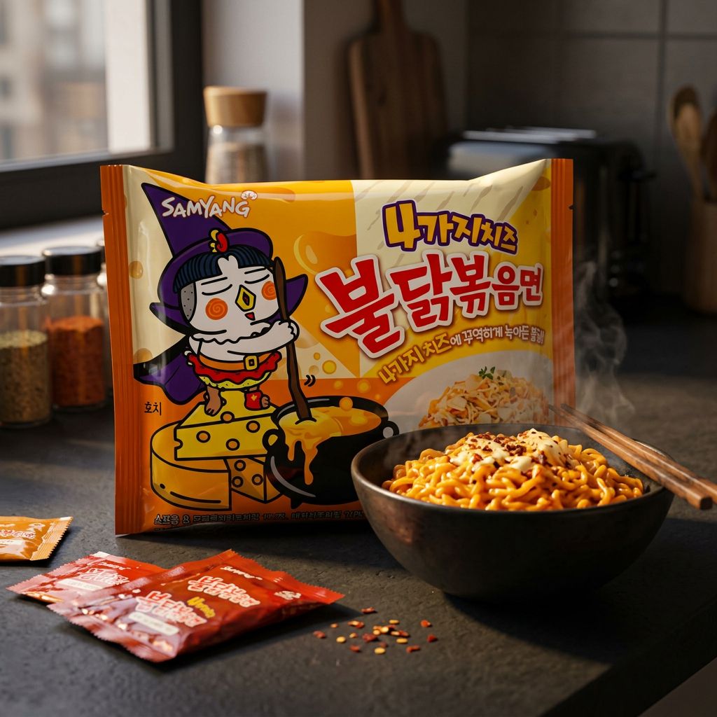 Samyang Ramen 4 Smaken Kaas Vuur Kipnoedel