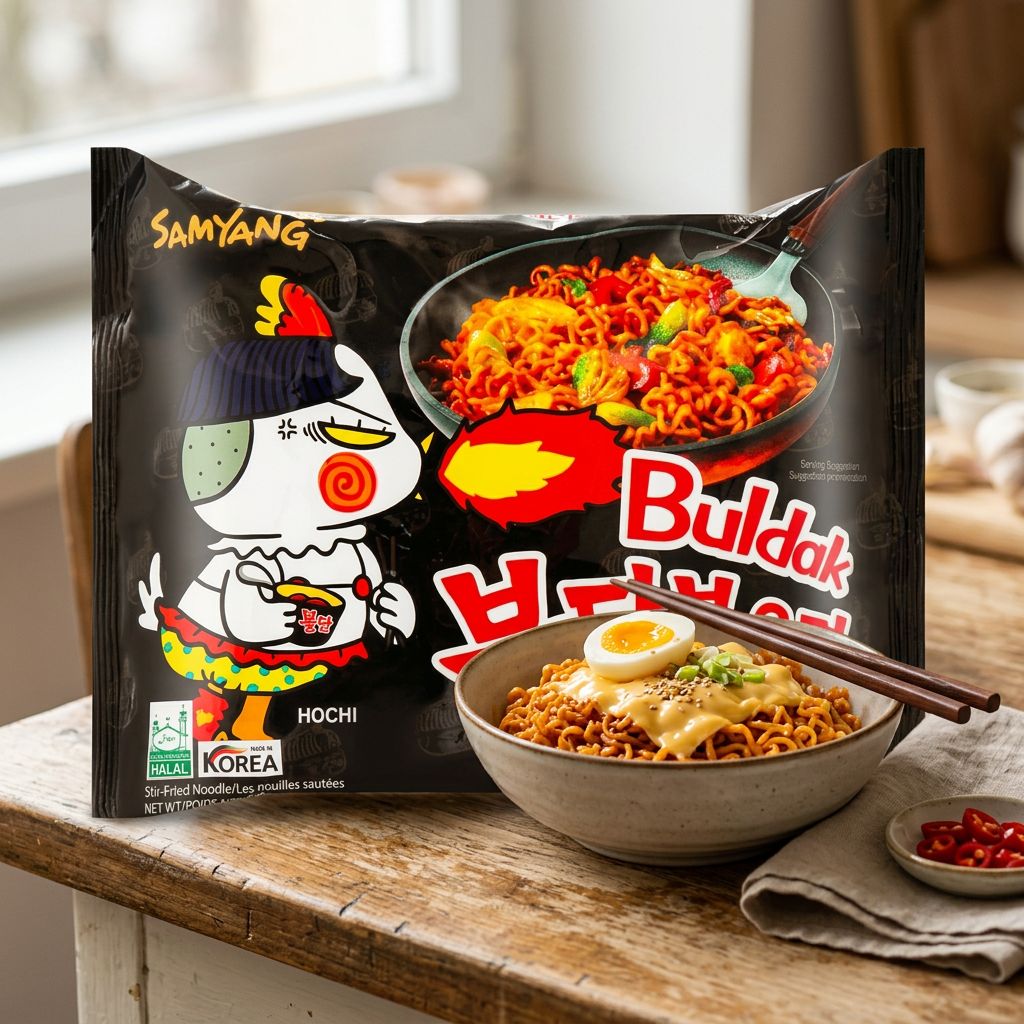 Samyang Ramen Spicy Hot Chicken, nouilles instantanées coréennes pimentées, disponible sur My American Shop
