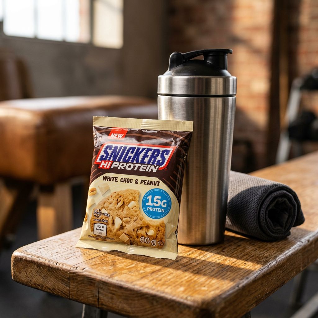 Snickers Eiwitkoekje met witte chocolade