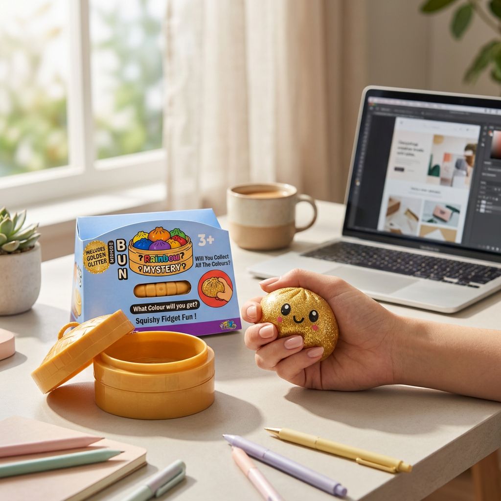 Squishy glitter groot broodje speelgoed