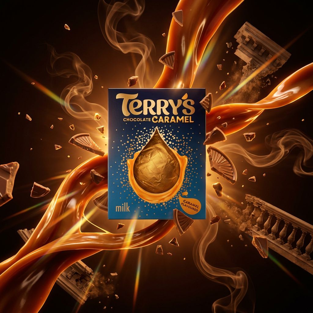 Terry's Ball Chocolat Caramel Lait, boule segmentée britannique fondante, disponible sur My American Shop