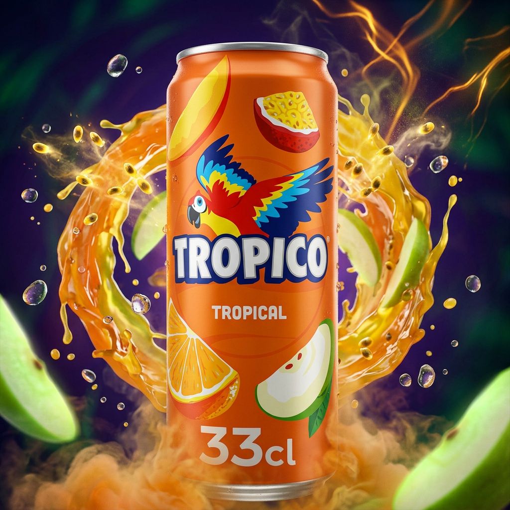 Tropico Tropical jus orange mangue pomme fruit de la passion, boisson fruitée importée, disponible sur My American Shop