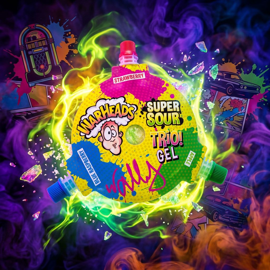 Warheads Sour Wheel, bonbon acide américain à mâcher en forme de roue, fruité et intense, disponible sur My American Shop