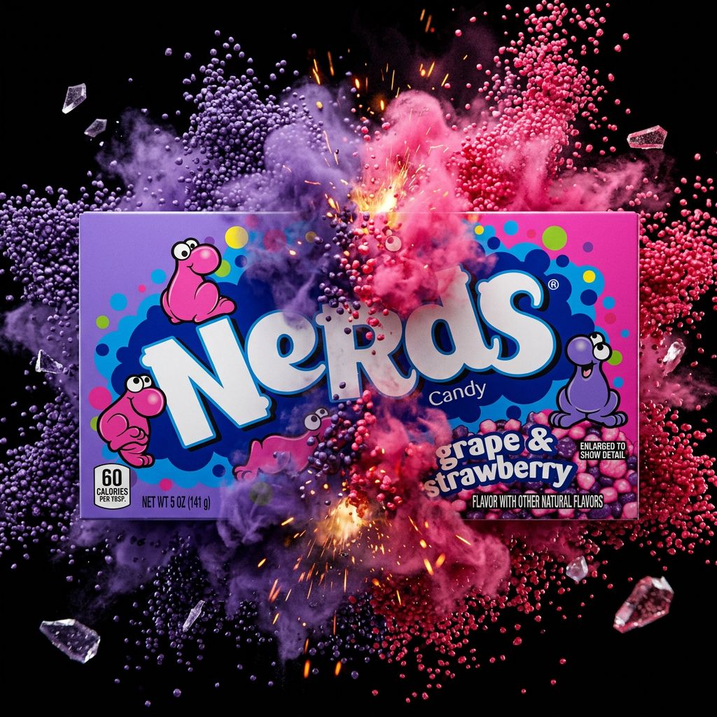 Nerds Candy Grape Strawberry, boîte double compartiment, bonbon américain acidulé importé des USA, disponible sur My American Shop