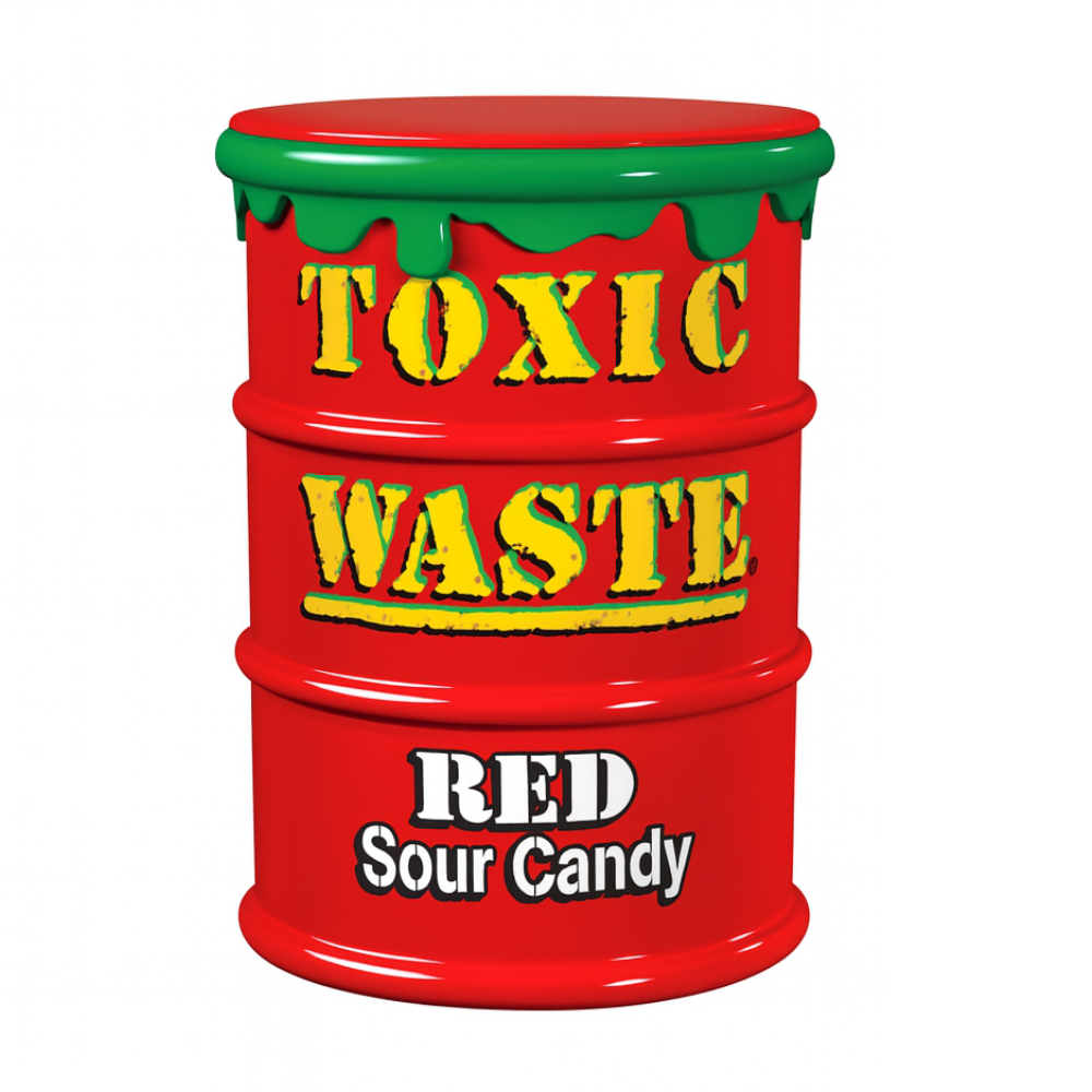 Toxic Waste Red Sour Candy Drum