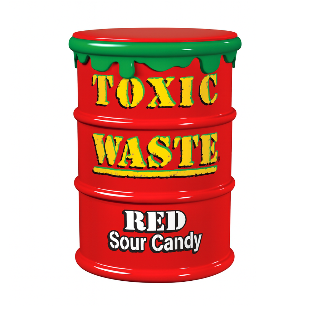 Toxic Waste Red Sour Candy Drum - My American Shop