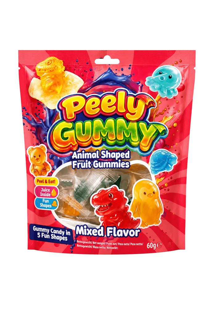Peely Gummy Dierenvruchtengums met Gemengde Smaak