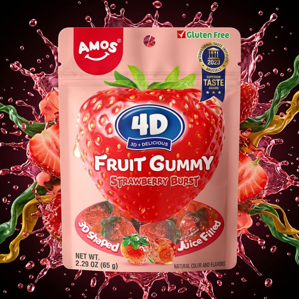 Amos 4D Fruit Gummy Strawberry