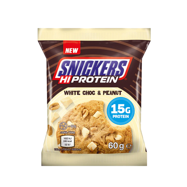 Snickers Eiwitkoekje met witte chocolade