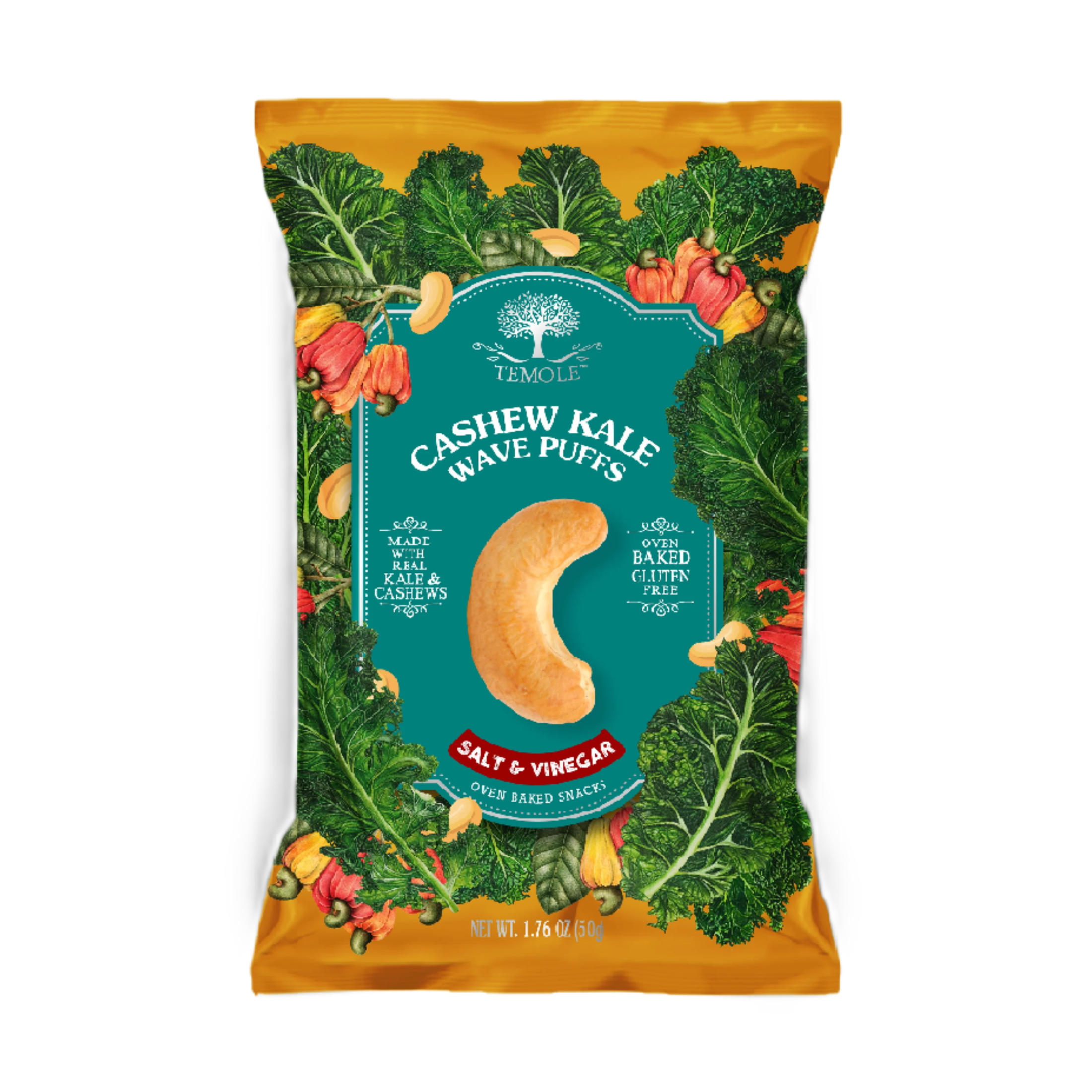 Temole Cashew Kale Wave Puffs Salt & Vinegar - My American Shop